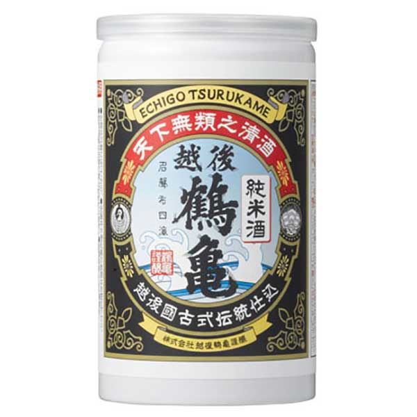 越後鶴亀 純米 [アルミ缶] 180ml x 30本 [ケース販売] 送料無料(沖縄対象外) [越後鶴亀 新潟県 ]