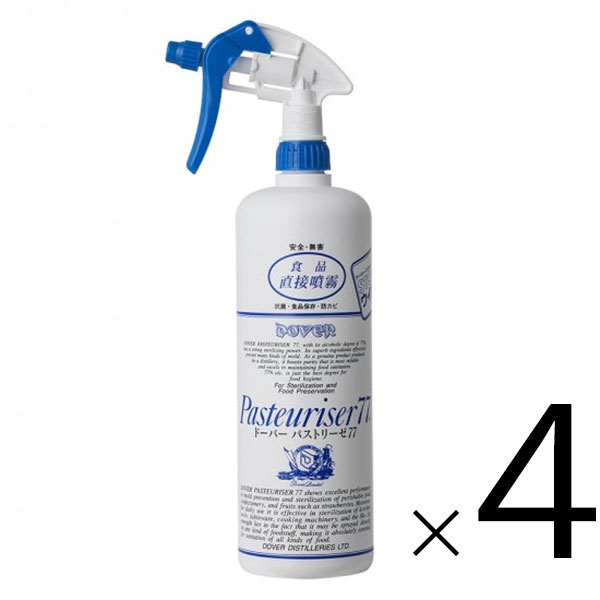 ドーバー パストリーゼ77 ヘッド付 1000ml × 4本[セット販売] 送料無料(本州のみ) [沖縄お届け不可] アルコール消毒液 防菌 消臭 ウィルス 掃除 除菌 抗菌 アルコールスプレー pasteuriser77 [ドーバー洋酒] あす楽対応 当日発送 ギフト プレゼント 敬老の日 お歳暮 御歳暮