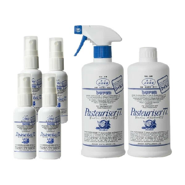 ドーバー パストリーゼ77 空容器 50ml × 4本 + ヘッド付 500ml + 詰替 500ml  送料無料(本州のみ)  アルコール消毒液 防菌 消臭 ウィルス 掃除 除菌 抗菌 アルコールスプレー pasteuriser77  あす楽対応 当日発送