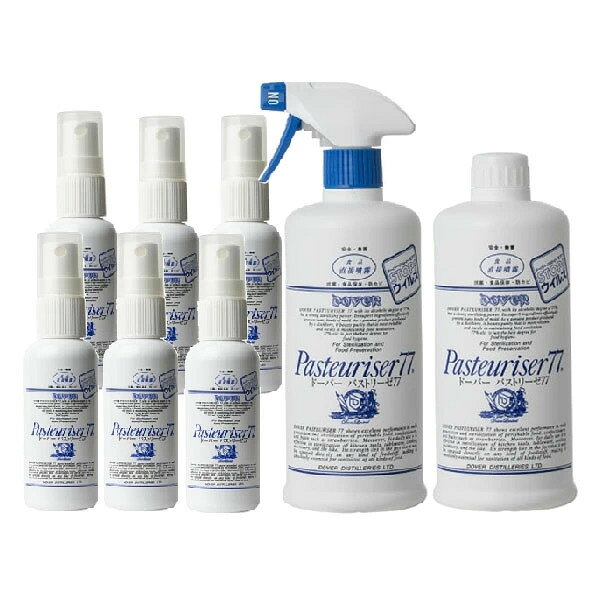 ドーバー パストリーゼ77 空容器 50ml × 6本 + ヘッド付 500ml + 詰替 500ml  送料無料(本州のみ)  アルコール消毒液 防菌 消臭 ウィルス 掃除 除菌 抗菌 アルコールスプレー pasteuriser77  あす楽対応 当日発送