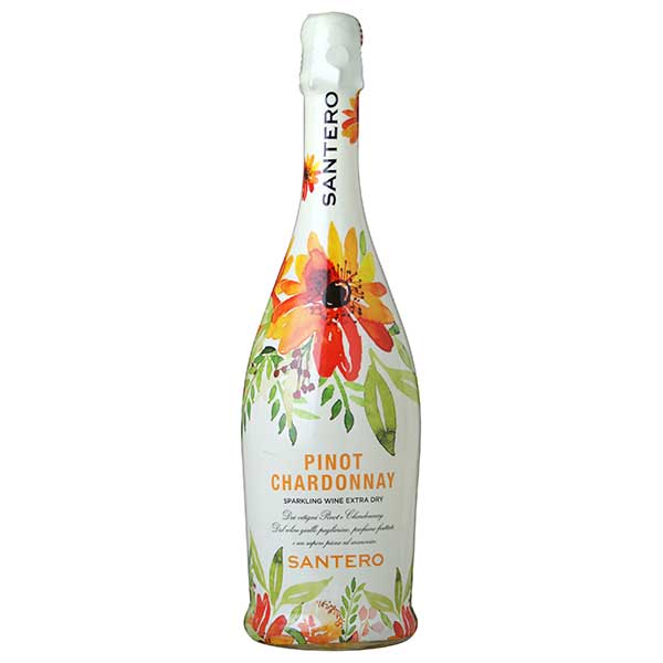 サンテロ ピノ シャルドネ フラワーボトル 750ml x 2本 送料無料(本州のみ) [MT イタリア スパークリングワイン ピエモンテ 辛口 611669]ギフト プレゼント 贈り物 お祝い 内祝い お返し 誕生日プレゼント 父の日 敬老の日