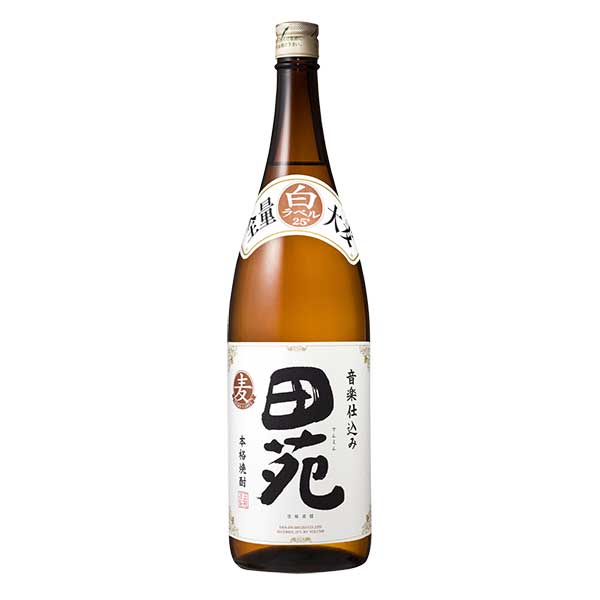 田苑 白ラベル 麦 25度 [瓶] 1.8L 1800ml × 6本[ケース販売] [田苑酒造 麦焼酎 むぎ焼酎 乙類 日本 鹿児島県] ギフト プレゼント 敬老の日 お歳暮 御歳暮