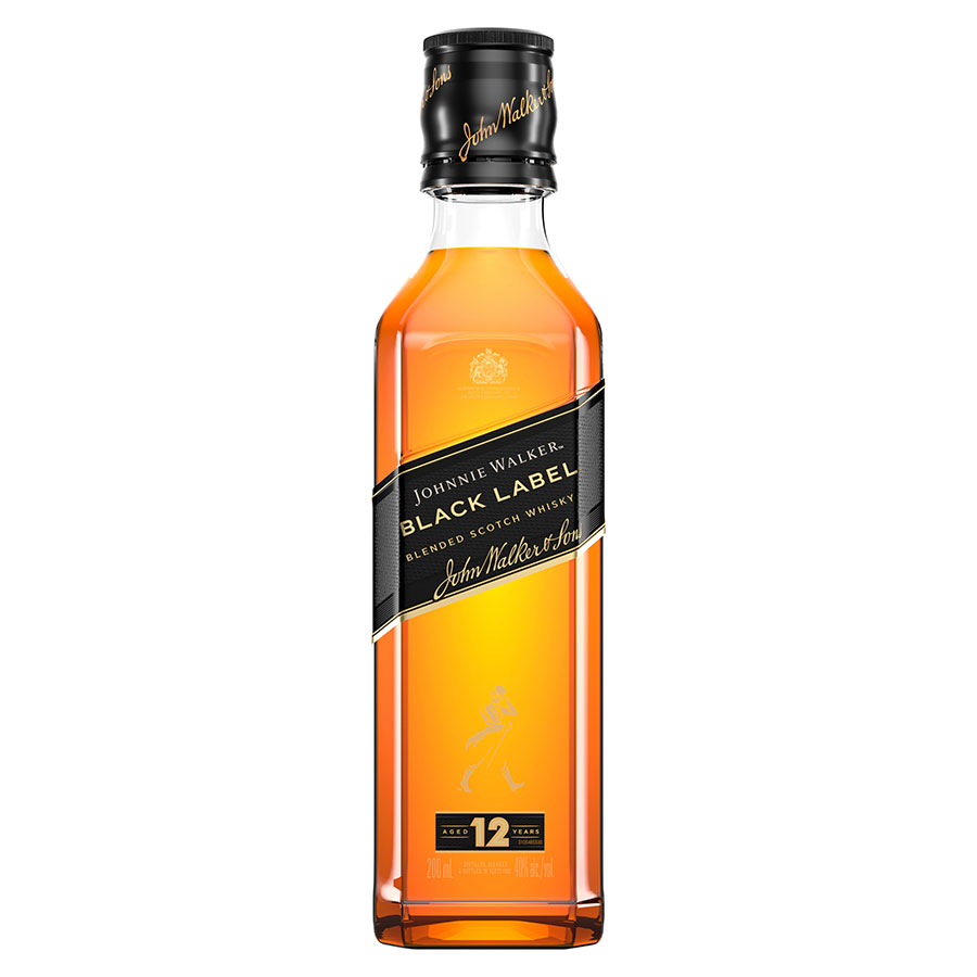 【ポイント2倍 マラソン限定】ジョニーウォーカー ブラックラベル 12年 40度 200ml x 24本[ケース販売][キリンビール スコッチウイスキー 424921]