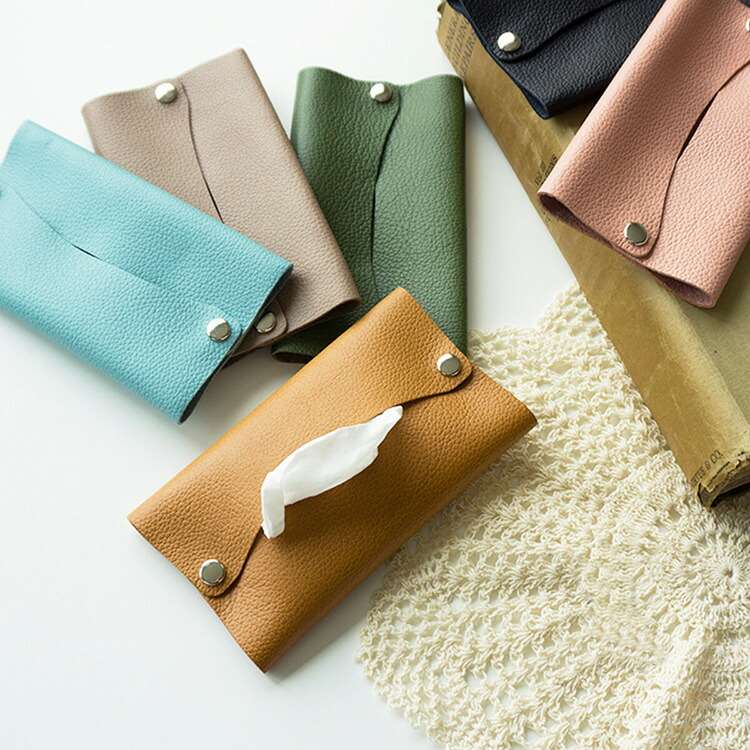 姫路レザー 本革 ポケットティッシュケース 【 ナチュラルカラー 】 レザー 革 シュリンク 収納ケース ティッシュ カバー くすみカラー かわいい おしゃれ メール便送料無料のサムネイル
