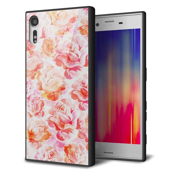 Rakuten - Xperia XZ 601SO softbank エクスペリアXZ ケース カバー 背面 ガラス TPU デザイン 【 SC930 ローズ レッド 】 ガラプリ スマホケース 携帯ケース MMLM