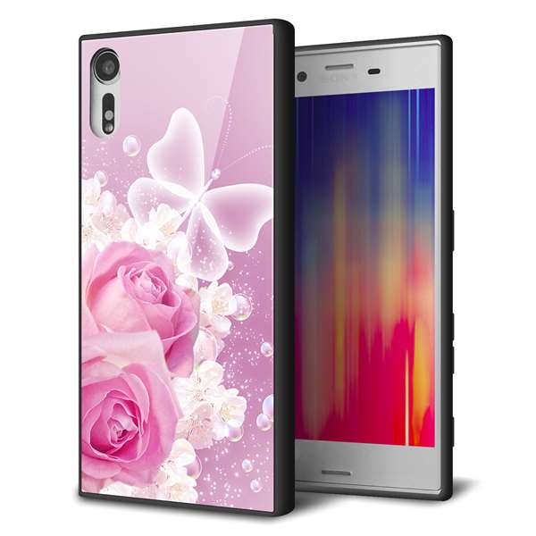 Rakuten - Xperia XZs 602SO softbank エクスペリアXZs ケース カバー 背面 ガラス TPU デザイン 【 1166 ローズロマンス 】 ガラプリ スマホケース 携帯ケース MMLM