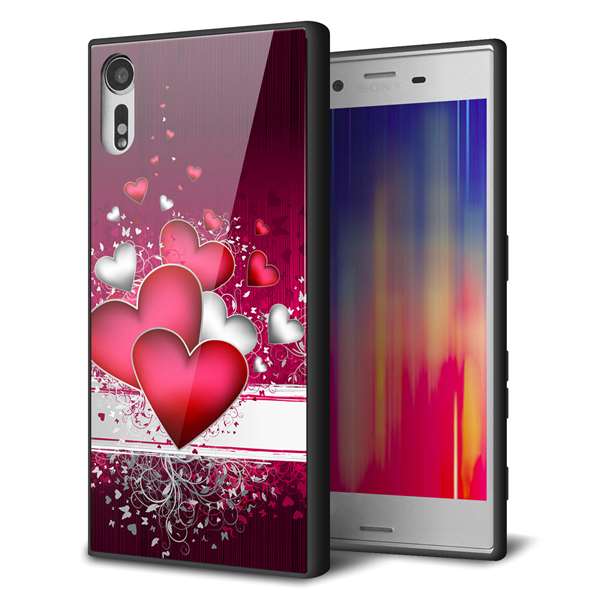 Rakuten - Xperia XZs 602SO softbank エクスペリアXZs ケース カバー 背面 ガラス TPU デザイン 【 VA835 ハートの息吹 】 ガラプリ スマホケース 携帯ケース MMLM