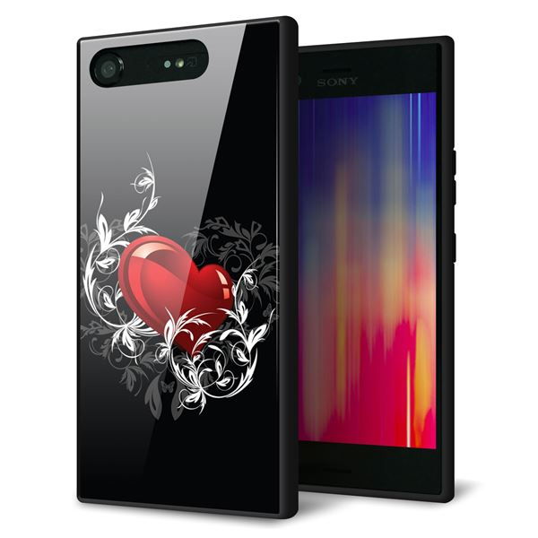 乐天商城 - Xperia XZ1 701SO ケース カバー 背面 ガラス TPU デザイン 【 032 クリスタルハート 】 印刷 光沢 MMLM