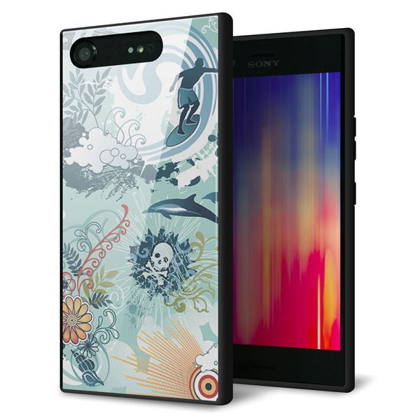 Rakuten - Xperia XZ1 701SO ケース カバー 背面 ガラス TPU デザイン 【 431 ハワイ 】 印刷 光沢 MMLM
