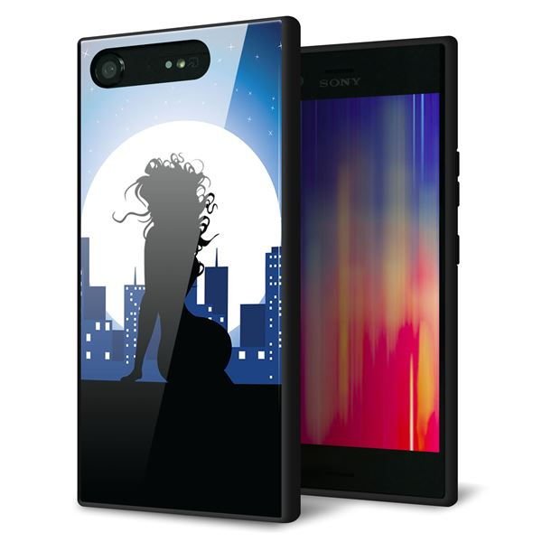 乐天商城 - Xperia XZ1 701SO ケース カバー 背面 ガラス TPU デザイン 【 482 夜の窓辺 】 印刷 光沢 MMLM