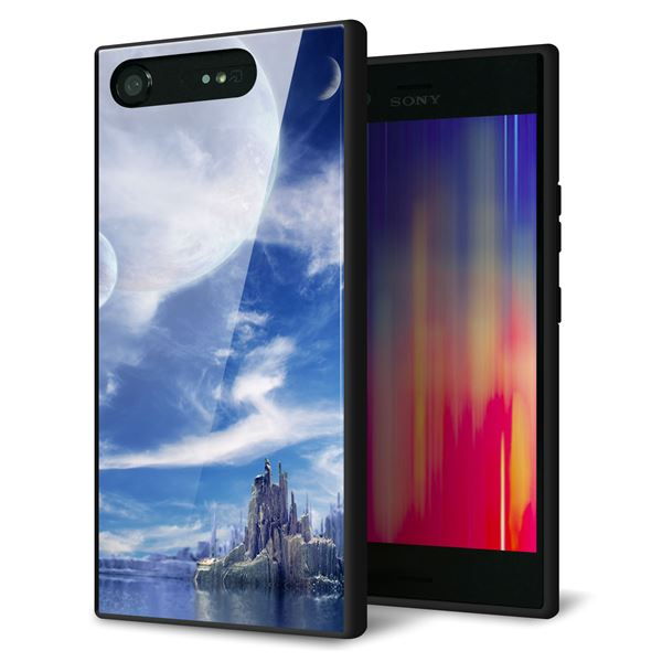乐天商城 - Xperia XZ1 701SO ケース カバー 背面 ガラス TPU デザイン 【 1270 広がる宇宙 】 印刷 光沢 MMLM