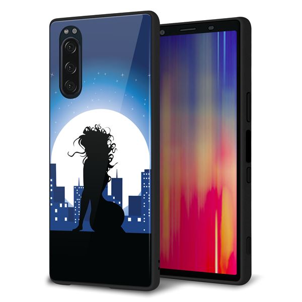 乐天商城 - softbank Xperia5 901SO ケース カバー スマホケース 背面 ガラス TPU ガラプリ 【482 夜の窓辺】 MMLM