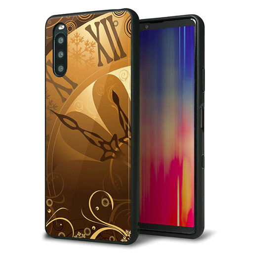 Y!mobile Xperia 10 III A102SO ケース カバー 背面 ガラス TPU デザイン ガラプリ 【185 時を刻む針(黒ベース)】 印刷 光沢 MLM Y!mobile Xperia 10 III A102SO ケース カバー 背面 ガラス TPU デザイン ガラプリ 【185 時を刻む針(黒ベース)】 印刷 光沢 MLM