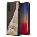 Y!mobile Xperia 10 III A102SO ケース カバー 背面 ガラス TPU デザイン ガラプリ 【KM888 ストッキング】 印刷 光沢 MMLM
