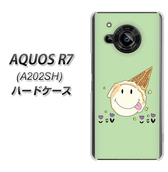 SoftBank AQUOS R7 A202SH ハードケース カバー 【MA902 アイスクリーム UV印刷 素材クリア】