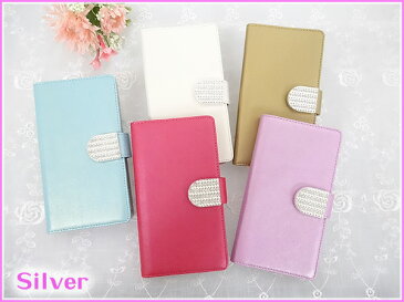iPhone8 iPhone7 多機種対応 手帳型 スマホケース【Gold&Silver ラインストーンバックル】 iphone se2 2020 iphone X iPod touch 6 Xperia Z1 F-03K GALAXY SC-04F AQUOS ZETAダイアリー フィリップケース スマートフォンケース キラキラ かわいい 携帯 カバー