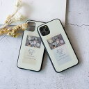 多機種対応 スマホケース ガラス 【 ボックスフレーム flower 】 韓国風 チェック ニュアンスデザイン くすみカラー アート レディース メンズ ケース...