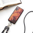 スマホケース 多機種対応 強化ガラス HMストラップ付【 べっ甲風 名入れ 】名前入れ スマホショルダー iPhone16e iPhone16 iPhone15...