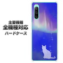 ハードケース 全機種対応 スマホカバー スマホケース 【YJ349 オーロラ 白ネコ 素材 クリアケース 】 アイフォンxr Xperia XZ XZs XZ3 XZ2 XZ1 AQUOS sense2 アクオスセンス2 AQUOS R2 iPhone8 iPhone7 ギャラクシーS9 iPhoneX galaxy