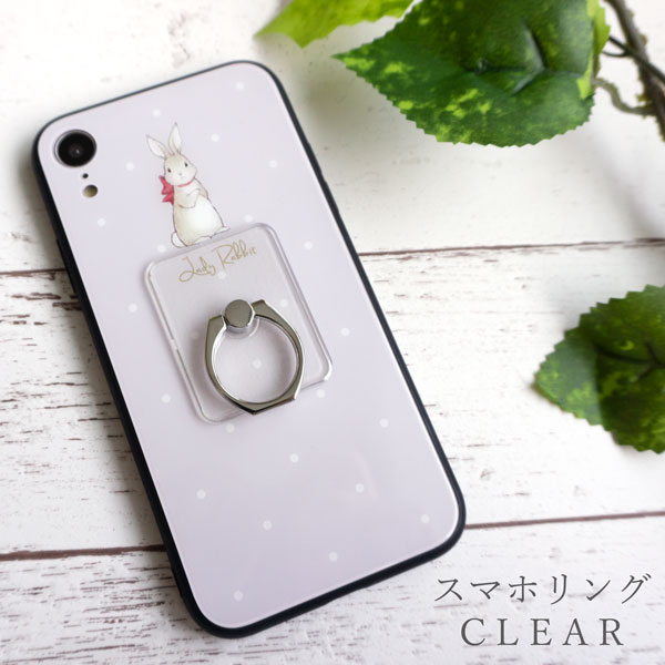 スマホリング 透明 クリア バンカーリング ゴールド シルバー スタンドにもなる 落下防止 おしゃれ かわいい