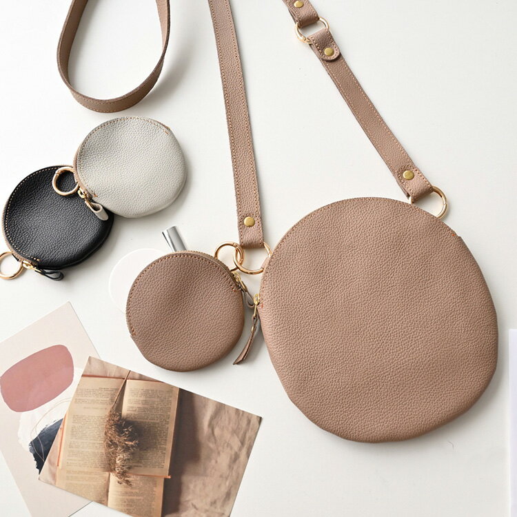 福袋 丸型ポシェット ミニマルポーチ セット 【 シュリンクレザー 】 姫路レザー 本革 ショルダーバッグ スマホポーチ ミニポーチ おしゃれ レディース 雑貨...