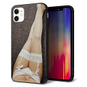 iPhone11 (6.1インチ) ケース カバー スマホケース 背面 ガラス TPU ガラプリ 【ストッキング 】 ストラップ穴 ストラップホール付き MMLM