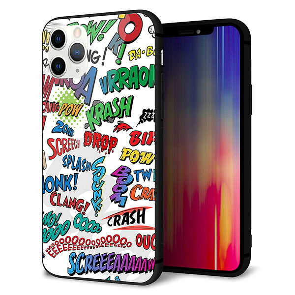 iPhone11 Pro (5.8インチ) ケース カバー スマホケース 背面 ガラス TPU ガラプリ 【アメリカンキャッチコピー 】 ストラップ穴 ストラップホール付き MMLM