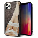 iPhone11 Pro Max (6.5インチ) ケース カバー スマホケース 背面 ガラス TPU ガラプリ 【ストッキング 】 ストラップ穴 ストラップホール付き MMLM