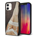 iPhone12 ケース カバー スマホケース 背面 ガラス TPU ガラプリ 【ストッキング】 MMLM