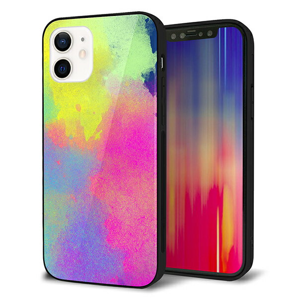 乐天商城 - iPhone12 ケース カバー スマホケース 背面 ガラス TPU ガラプリ 【デザイン 色彩】 MMLM