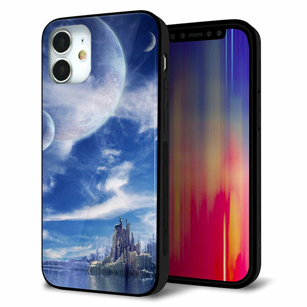 乐天商城 - iPhone12 mini ケース カバー スマホケース 背面 ガラス TPU ガラプリ 【広がる宇宙】 MMLM