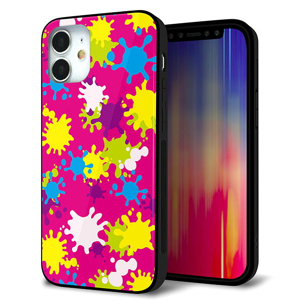 乐天商城 - iPhone12 mini ケース カバー スマホケース 背面 ガラス TPU ガラプリ 【ペイントピンク】 MMLM