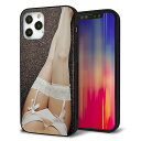 iPhone12 Pro ケース カバー スマホケース 背面 ガラス TPU ガラプリ 【ストッキング】 MMLM
