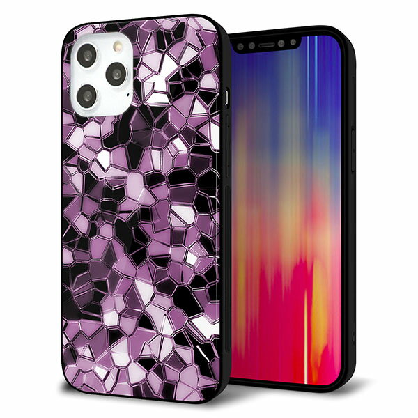 Rakuten - iPhone12 Pro Max ケース カバー スマホケース 背面 ガラス TPU ガラプリ 【テクニカルミラーパープル】 MMLM