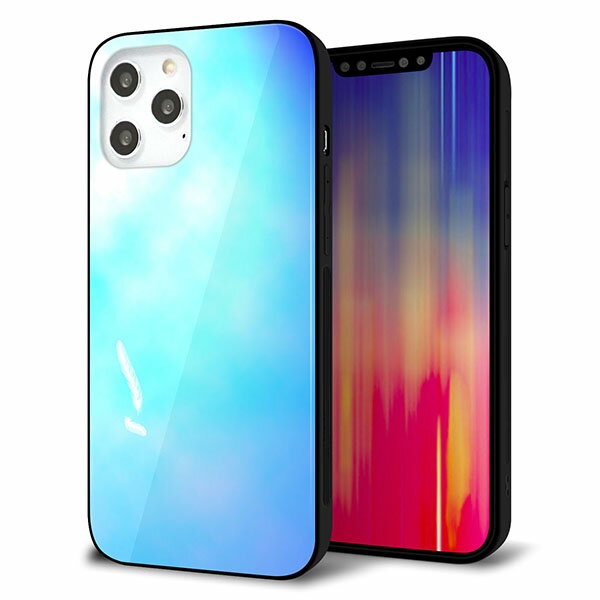 iPhone12 Pro Max ケース カバー スマホケース 背面 ガラス TPU ガラプリ 【デザイン 光】 MMLM