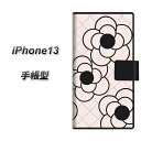 iPhone13 手帳型 スマホケース カバー 【EK926 カメリア ピンク UV印刷】