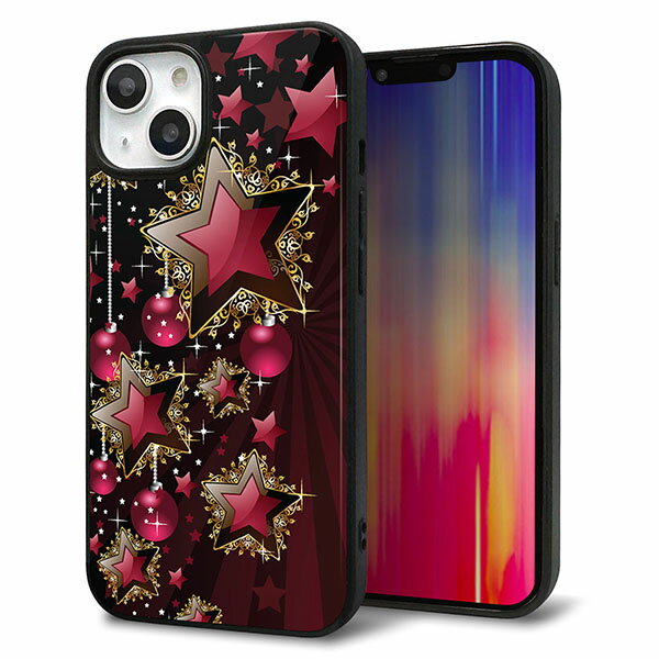 Rakuten - iPhone13 ケース カバー 背面 ガラス TPU デザイン ガラプリ 【434 星の壁】 印刷 光沢 MMLM