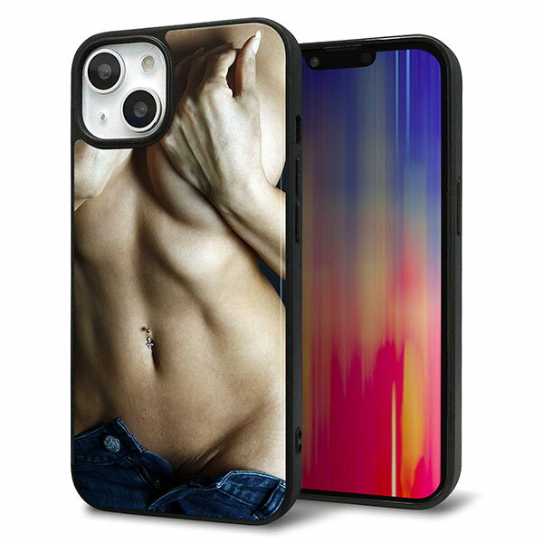 乐天商城 - iPhone13 ケース カバー 背面 ガラス TPU デザイン ガラプリ 【602 ボディライン】 印刷 光沢 MMLM