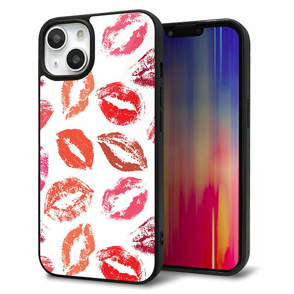 乐天商城 - iPhone13 ケース カバー 背面 ガラス TPU デザイン ガラプリ 【734 キスkissキス】 印刷 光沢 MMLM