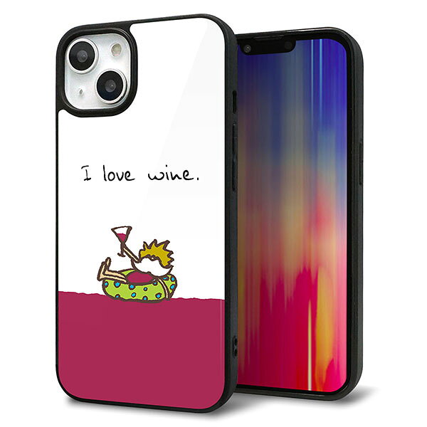 乐天商城 - iPhone13 ケース カバー 背面 ガラス TPU デザイン ガラプリ 【IA811 ワインの神様】 印刷 光沢 MMLM