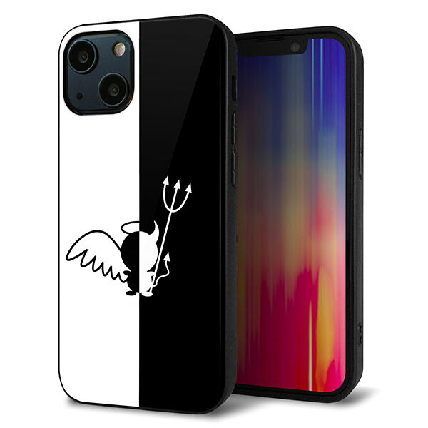 Rakuten - iPhone13 mini ケース カバー 背面 ガラス TPU デザイン ガラプリ 【027 ハーフデビット】 印刷 光沢 MMLM