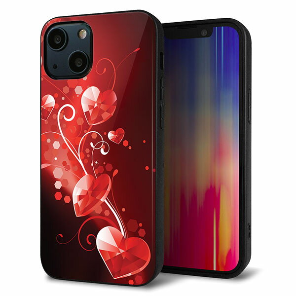 Rakuten - iPhone13 mini ケース カバー 背面 ガラス TPU デザイン ガラプリ 【385 クリスタルな恋】 印刷 光沢 MMLM