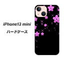 iPhone13 mini ハードケース カバー 【019 桜クリスタル UV印刷 素材クリア】