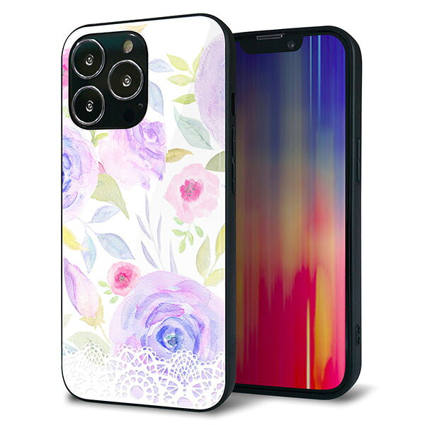 iPhone13 Pro ケース カバー 背面 ガラス TPU デザイン ガラプリ  印刷 光沢 MMLM