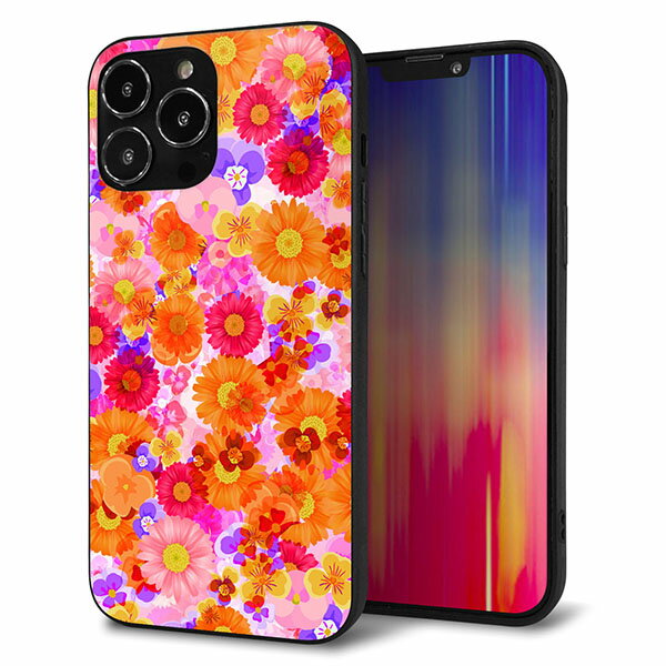 Rakuten - iPhone13 Pro Max ケース カバー 背面 ガラス TPU デザイン ガラプリ 【SC869 リバティプリント フルールドパルファン ピンク】 印刷 光沢 MMLM