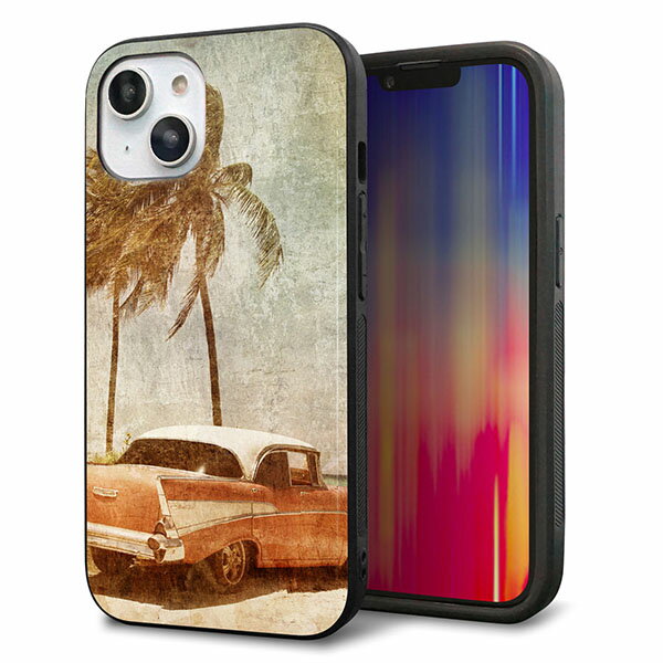 Rakuten - iPhone14 ケース カバー 背面 ガラス TPU デザイン ガラプリ 【620 憧れの時-CAR】 印刷 光沢 MMLM