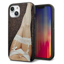 iPhone14 ケース カバー 背面 ガラス TPU デザイン ガラプリ 【KM888 ストッキング】 印刷 光沢 MMLM