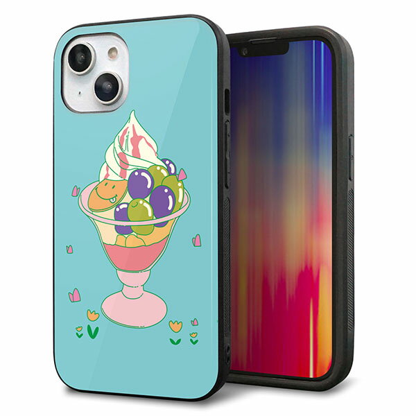 Rakuten - iPhone14 ケース カバー 背面 ガラス TPU デザイン ガラプリ 【MA905 マスカットパフェ】 印刷 光沢 MMLM