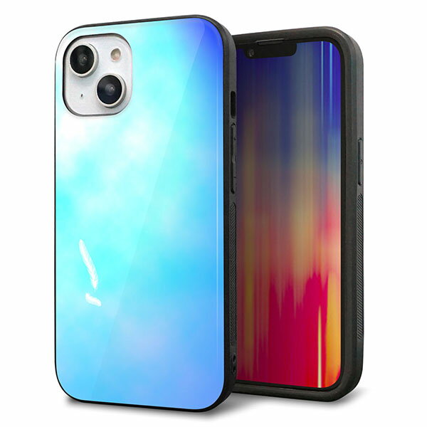 乐天商城 - iPhone14 ケース カバー 背面 ガラス TPU デザイン ガラプリ 【YJ291 デザイン 光】 印刷 光沢 MMLM