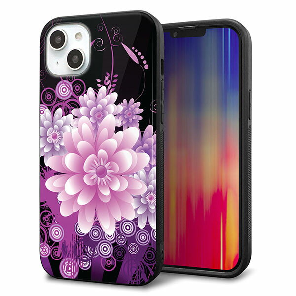 Rakuten - iPhone14 Plus ケース カバー 背面 ガラス TPU デザイン ガラプリ 【564 3Dフラワー】 印刷 光沢 MMLM